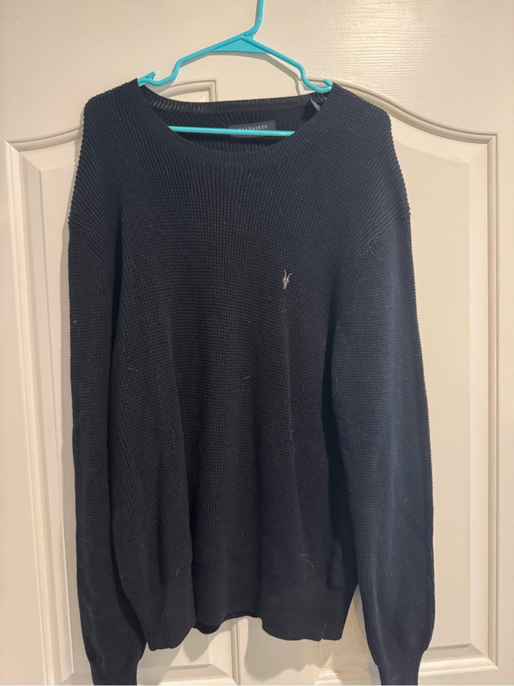 AllSaints Black Crewneck Knit Sweater